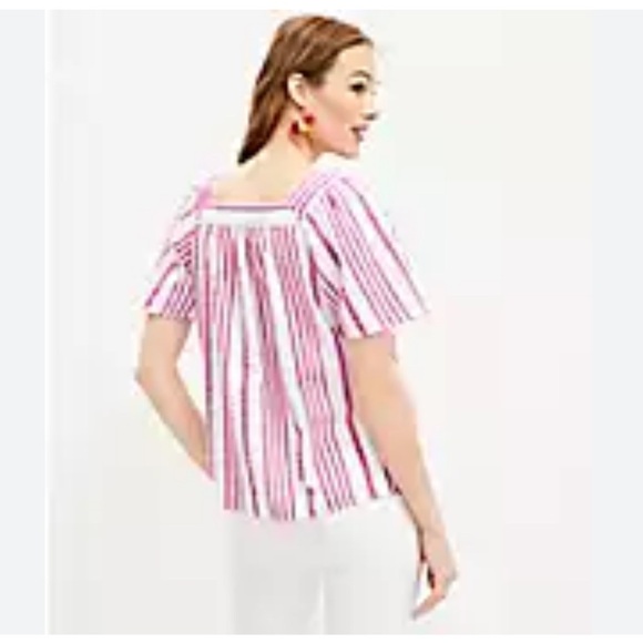 Ann Taylor LOFT Striped Square Neck Top sz XXS Pet - Picture 8 of 8